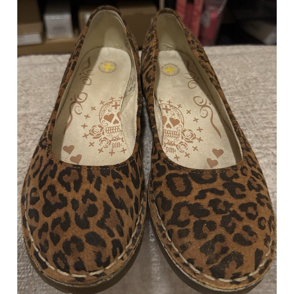 RARE EUC Dr. Martens Christina Leopard Print Ballet Flats Sugar Skull Women 7